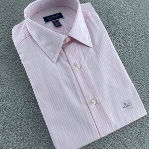 Club Room Pink Gingham Button-Up Small Regular Fit 60% Cotton 40% NWT 2460